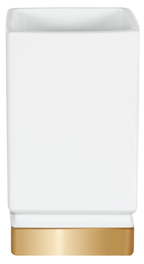 כוס למברשות שיניים לבן זהב Roma כוס למברשות שיניים לבן זהב Roma