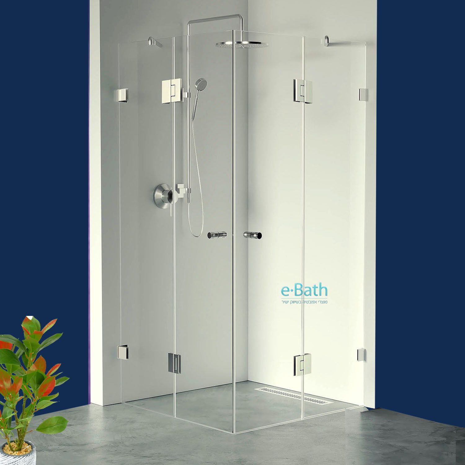 מקלחון פינתי צירים 100X70 שתי דפנות קבועות ושתי דלתות הנפתחות פנימה והחוצה מקלחון פינתי צירים 100X70 שתי דפנות קבועות ושתי דלתות הנפתחות פנימה והחוצה